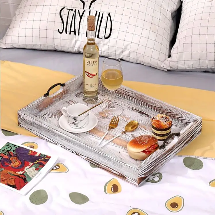 20 дюймов ретро ржавый твердый деревянный стол дисплей кухня оптовая продажа деревянные лотки