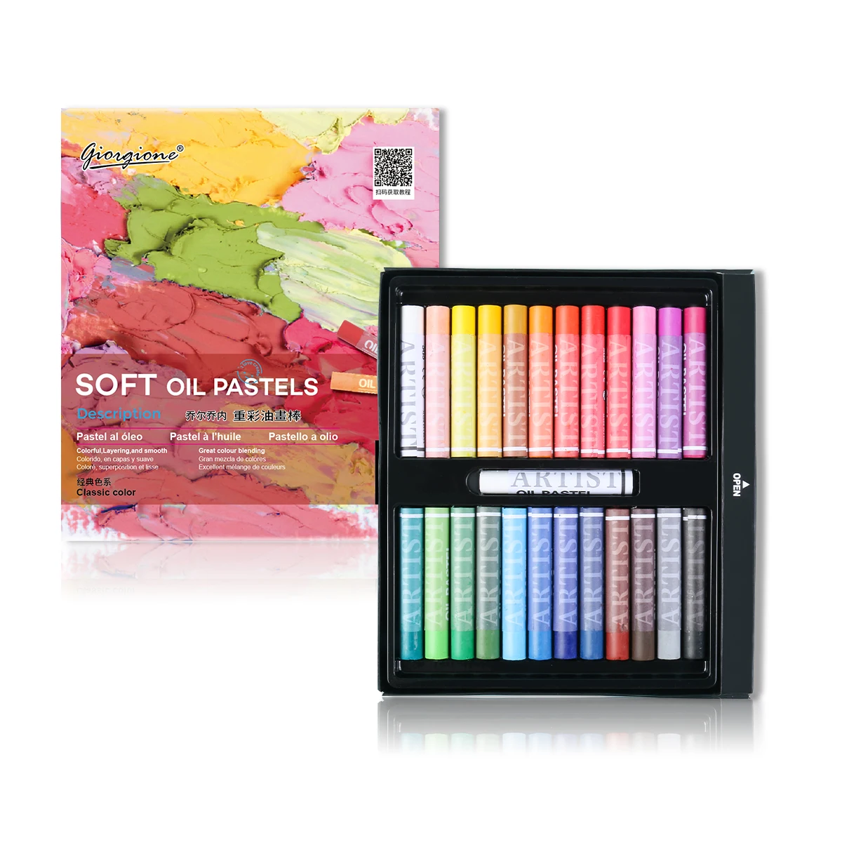 Giorgione Macaron Series High Quality 24 Colors Soft Oil Pastel Crayon Painting Set for Kids