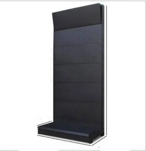 Heavy Duty Adjustable Height Supermarket Pegboard Display Stand Matt Black Power Coating ISO Certified Customized Color Racks