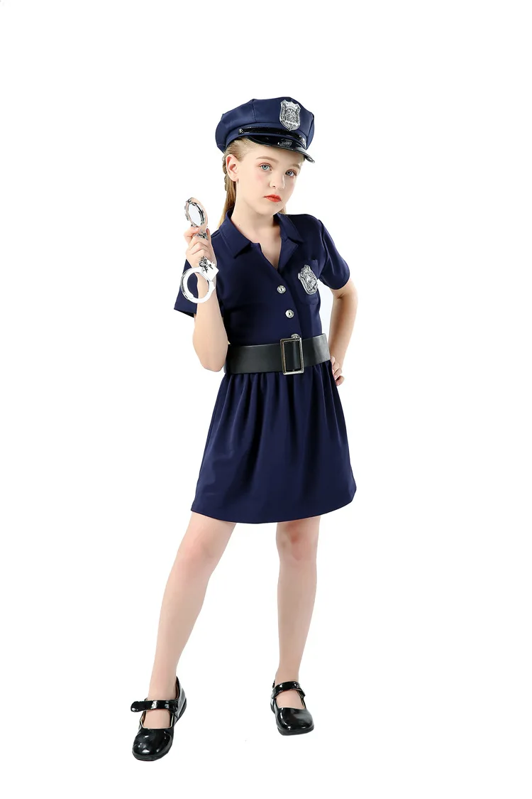 Disfraz Policia Niña Infantil Azul Marino para Carnaval Fiesta Teatro -  AliExpress