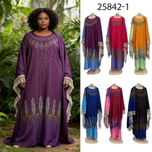 New Wholesale Elegant Embroidery Rhinestone Sequins Diamond Print Casual Round Neck Fashion Dress