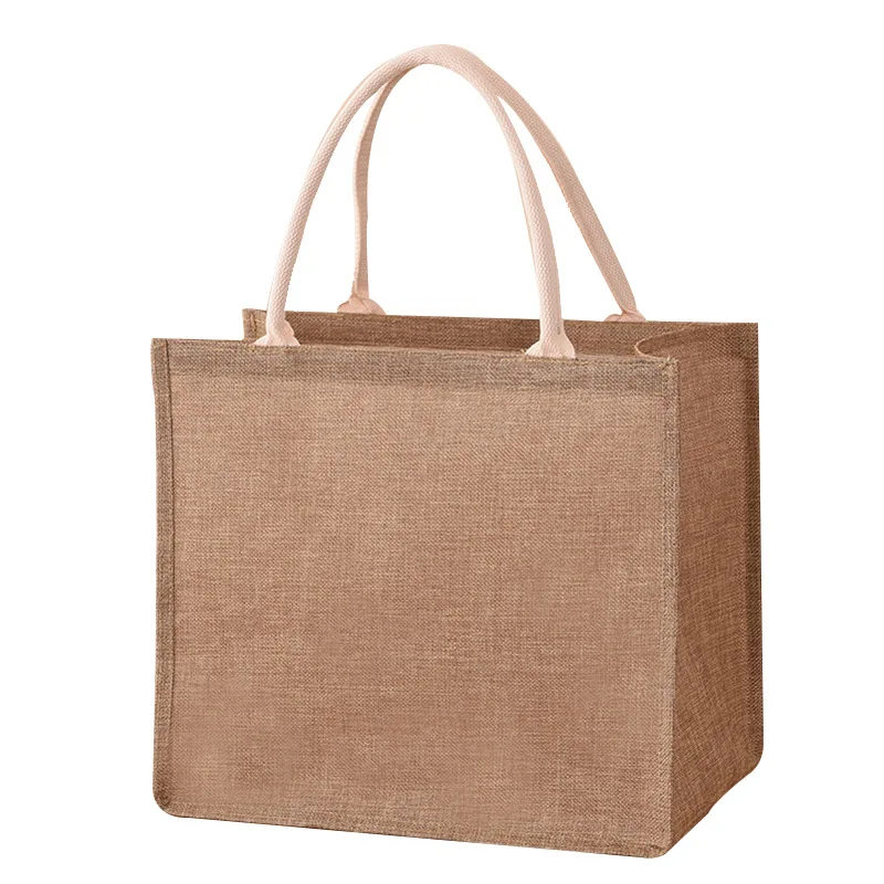 Shopping Bags Linen Bag Hand-painted Cotton Sacks Jute Portable Sacks Foldable Shopping Bag