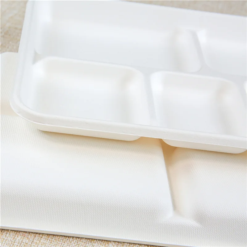 Biodegradable disposable food clamshell/3 5 compartments food box/tray