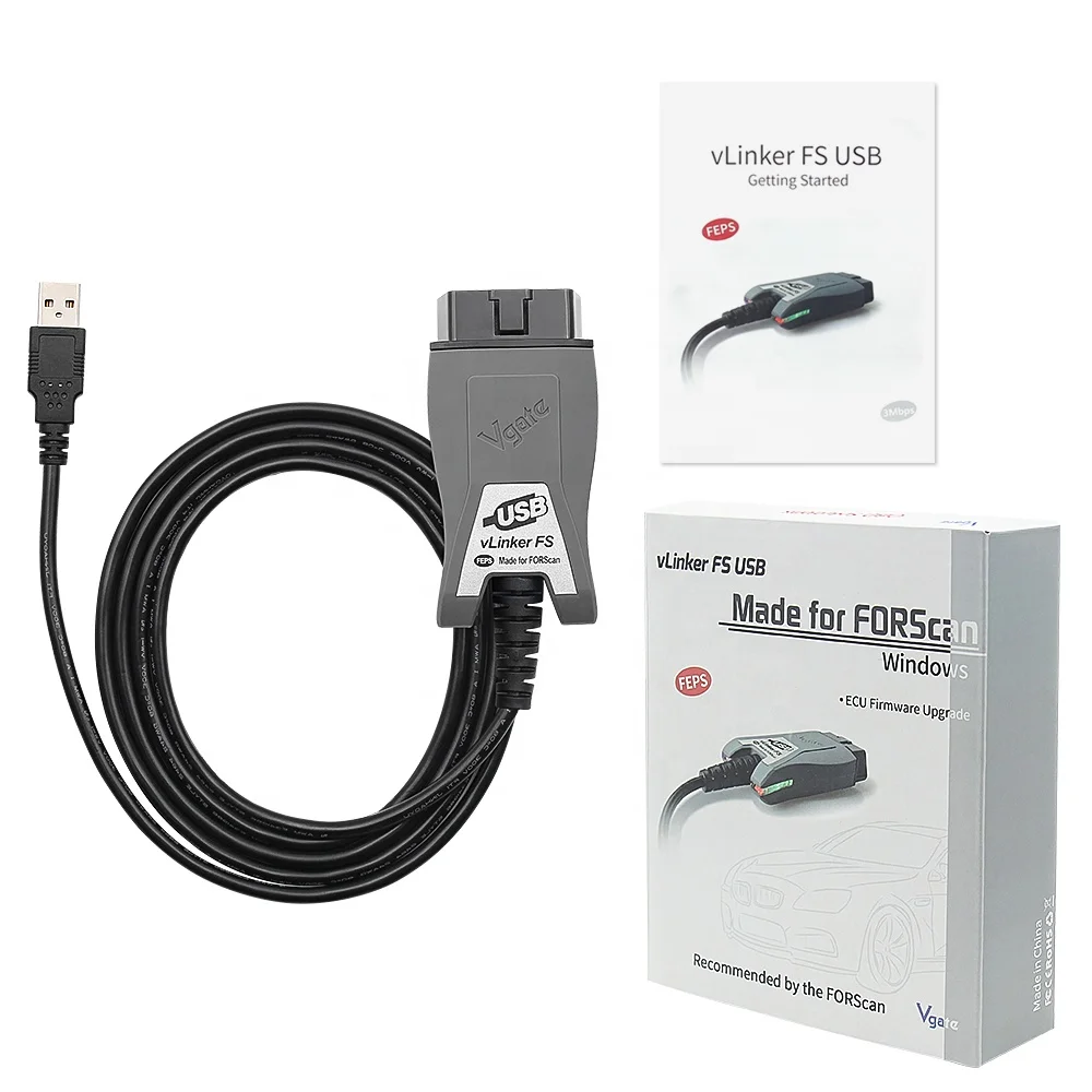 VLinker FS Adattatore OBD2 USB Per FORScan - Compatibile Con Ford, Commutazione Automatica HS/MS-CAN