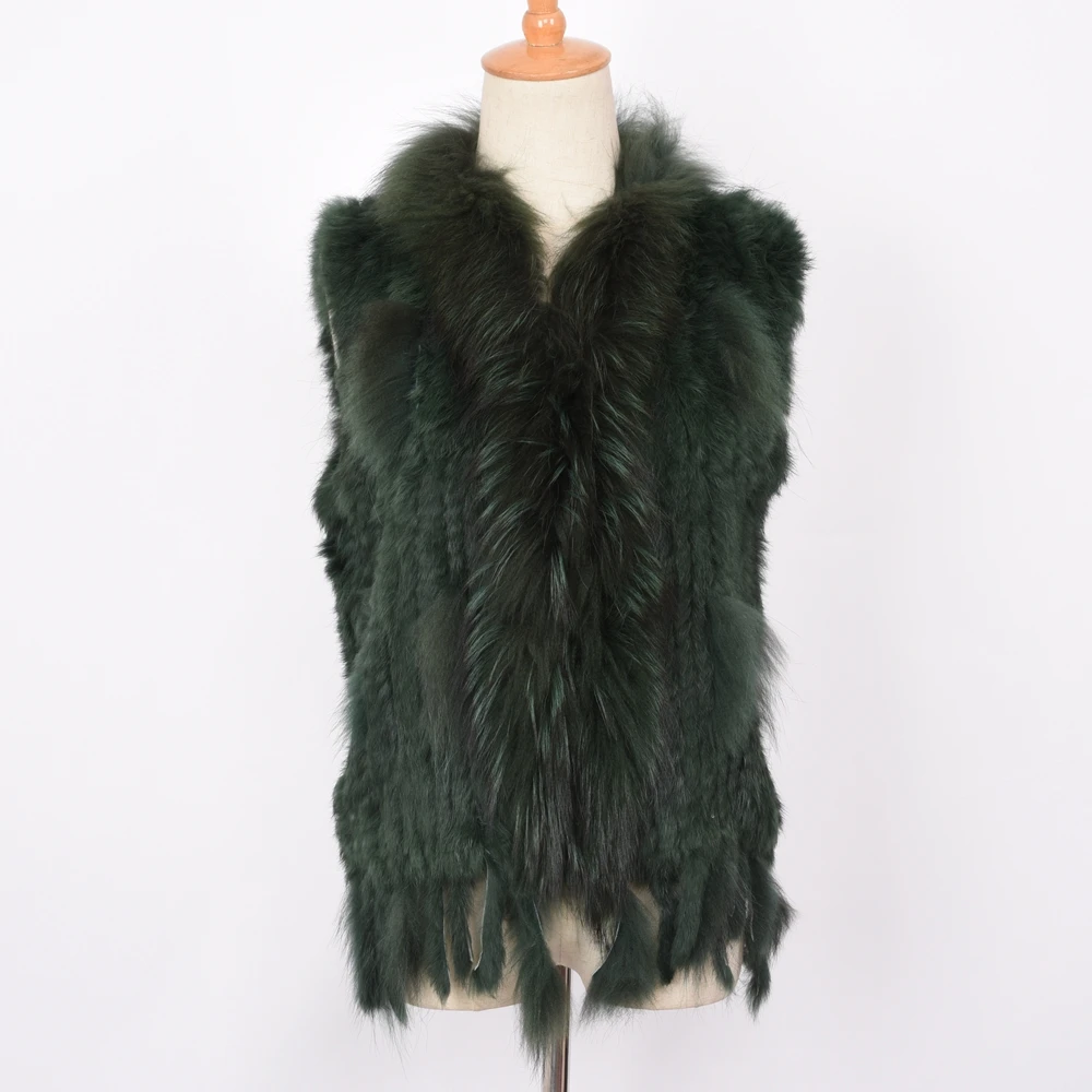 Raton Laveur Gilet Sans Manche Lapin Femme Gilet En Fourrure De