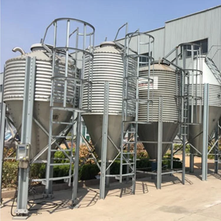 Small Conical Bottom Poultry Feed Silo Chickens' Feed Storage Bin with Hopper for Farm Use