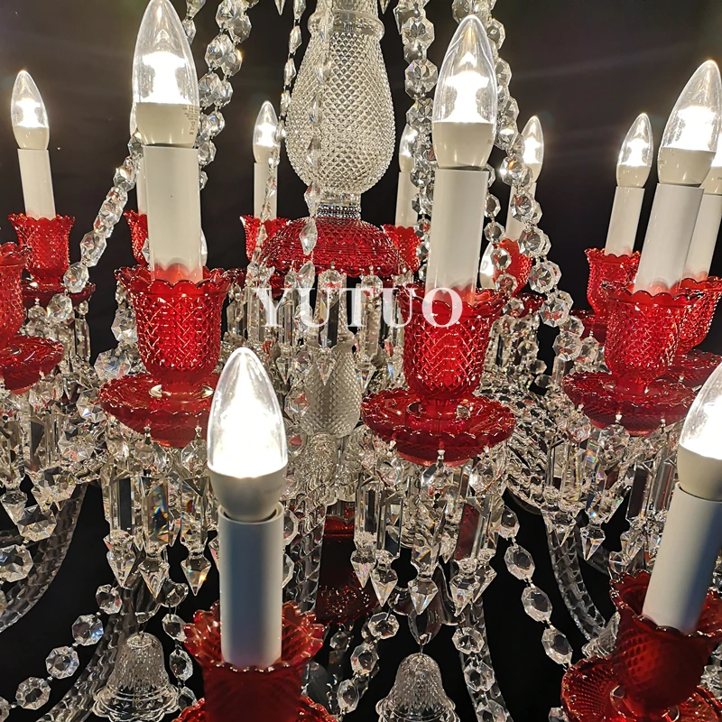 Luxury Classic Crystal Chandelier 24 Light Corridor Staircase Lamp High