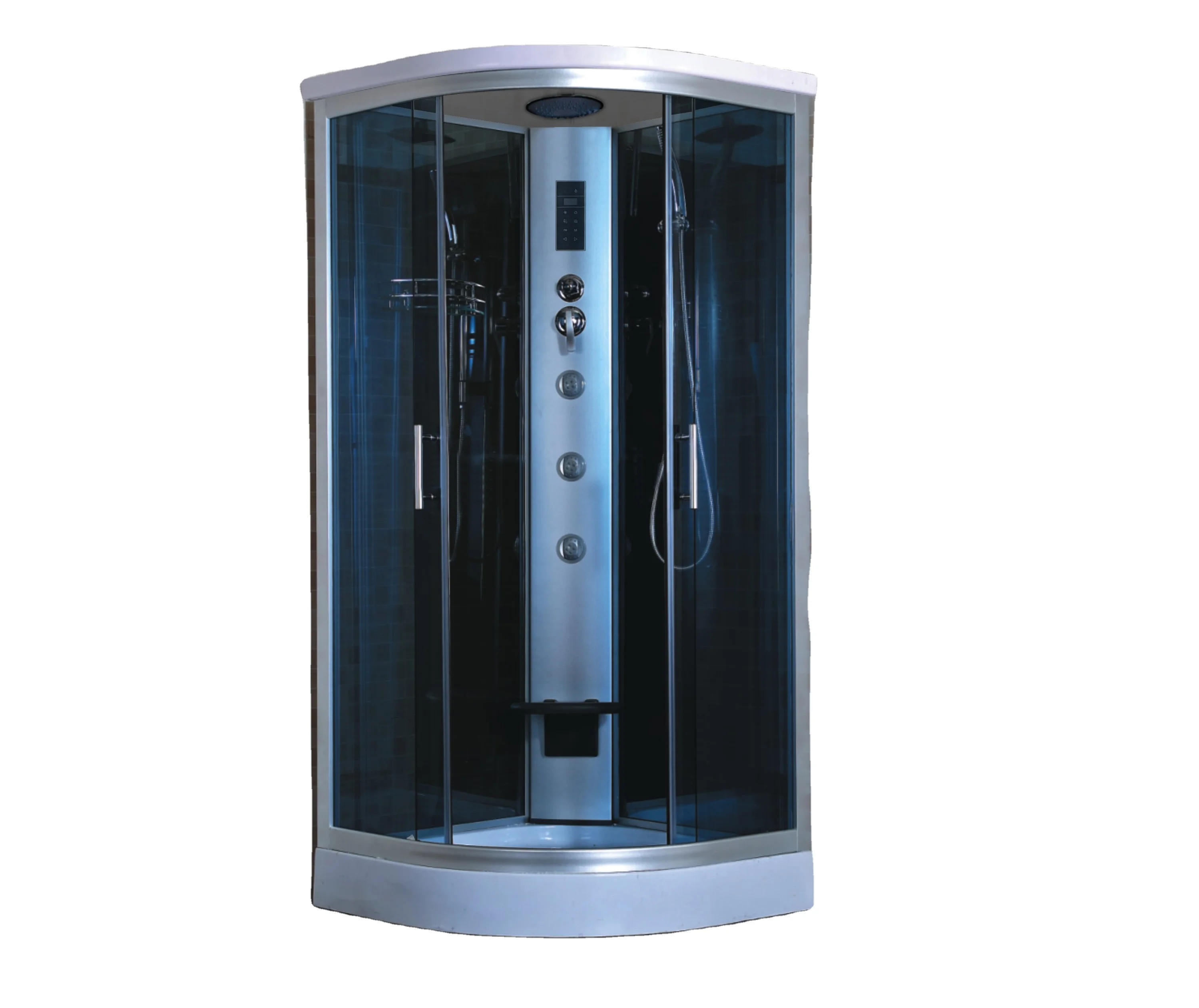 Promotion Classical Quadrant Steam Grey Glass Aluminum Profile Foot Massage Bathroom Shower Cabin with Multi Function