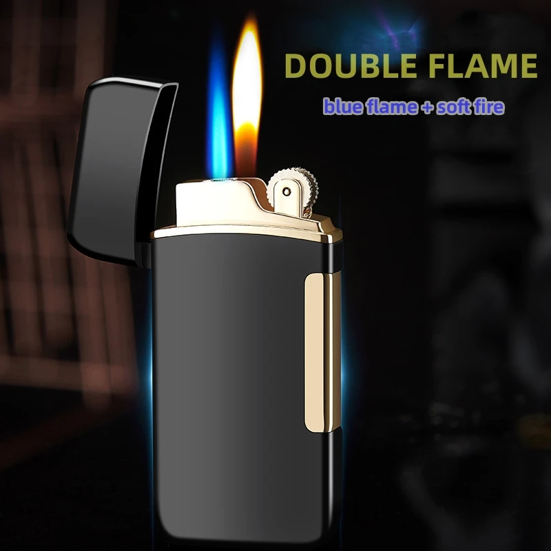 Double Flame Inflatable Lighters Other Creative Windproof Logo
