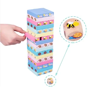 Multi-functional Educational Learning Creative Wooden Tumbling Building Blocks Stack Height Stacking Tower Kids Blocks Toys