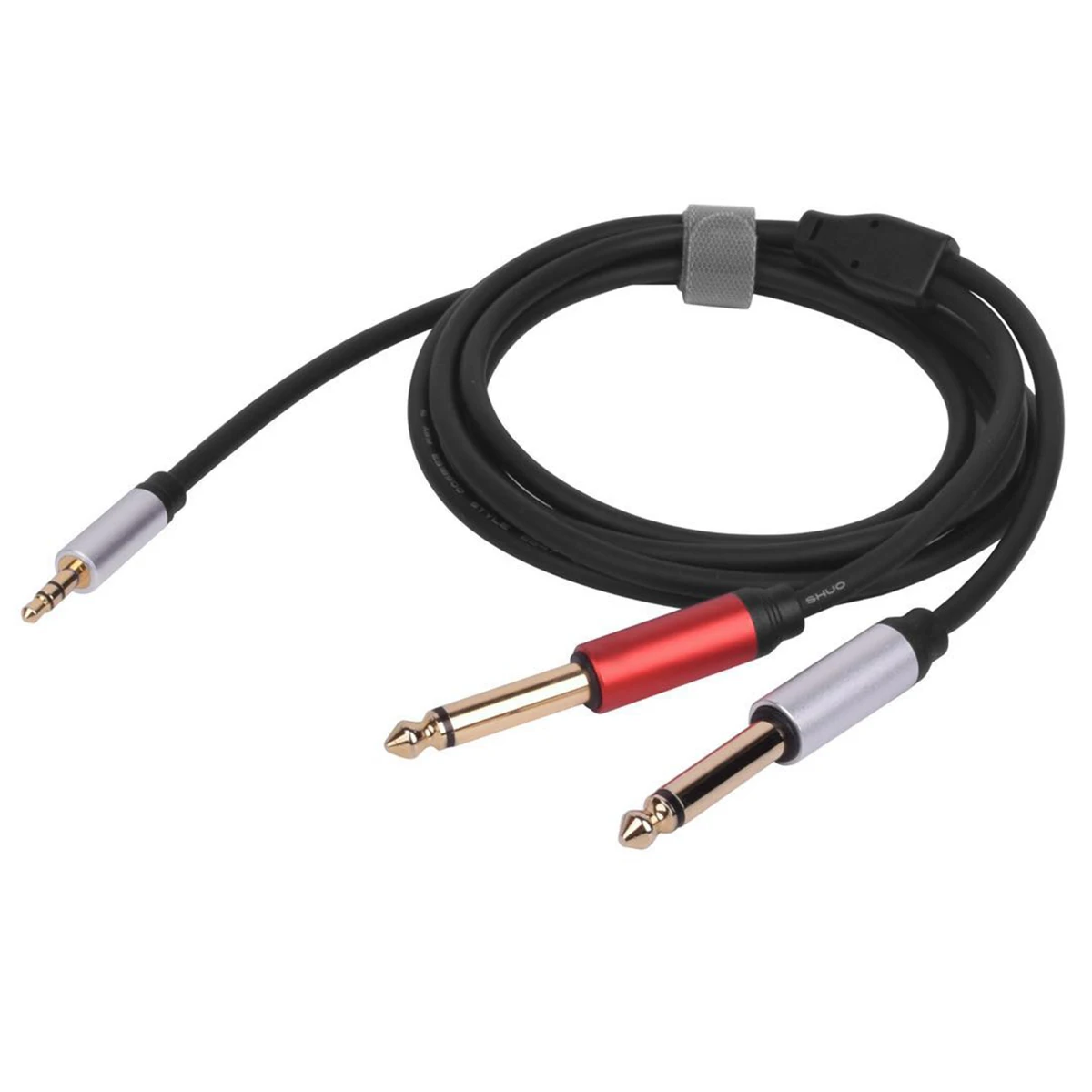 Gold Plated 3.5mm To Dual 6.35mm 1/4" Ts Mono Y Splitter Audio Cable