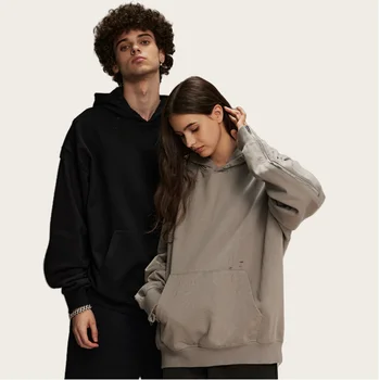 Luxury  Hoodie Embroidered Zipper Solid Pattern Hooded Collar 3D Printing Puff Sleeves Box Square Weigh Sweatshirts