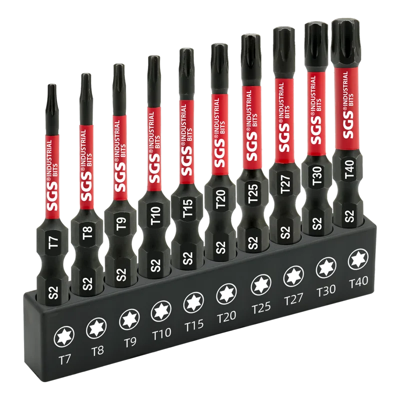 MOYOTEC 10PCS Stainless Steel 50mm Impact Screwdriver Bit Set 1/4 Torx Hole Multifunction Portable B