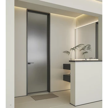 Multishades Frosted Glass Door Apartment House Modern Design Interior Double Glazed Glass Door Grille Casement Swing Door