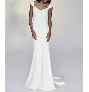 Off Shoulder Formal Dresses Evening Wedding Dresses Satin Fit Flare Dress With Cuffed Neckline Bodycon Midi Pencil