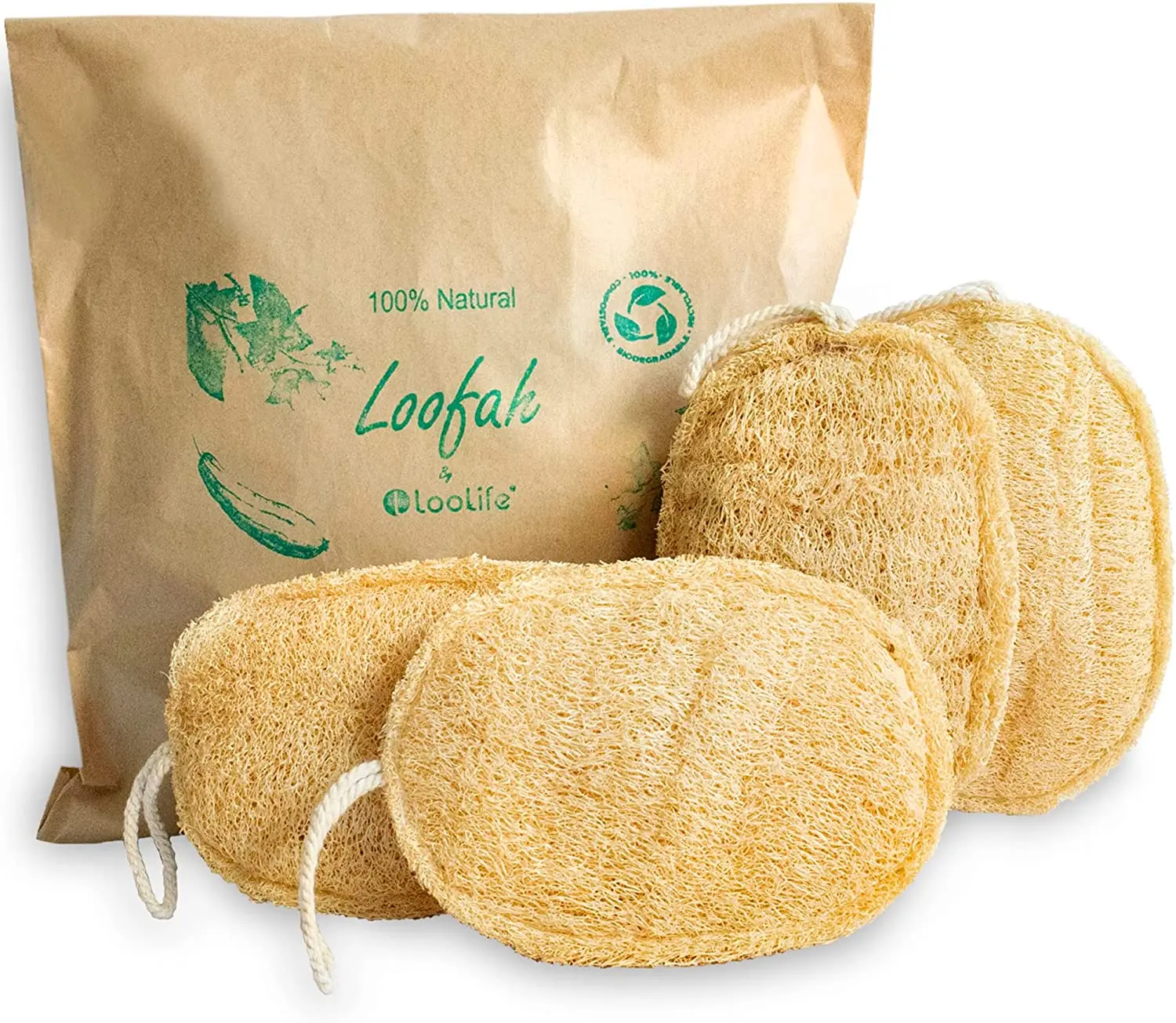 Eco Friendly Biodegradable Loofah Luffa Sponge For Kitchen Bath Shower