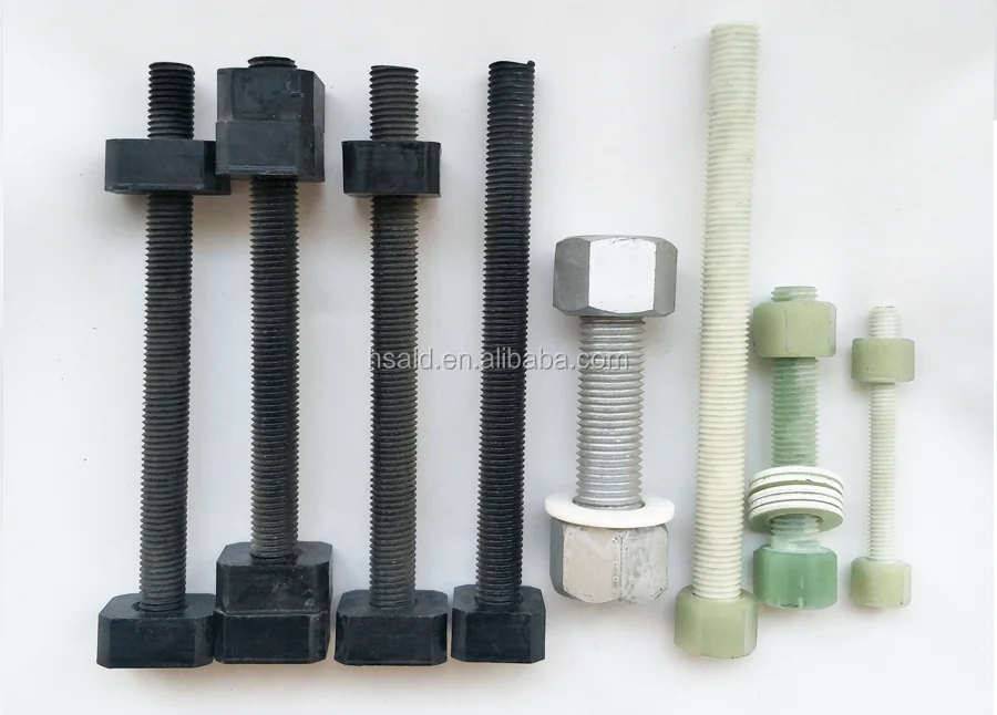 M6 M10 M12 M16 M20 M24 Composite Frp Bolt And Nut Grp Fiberglass Gre