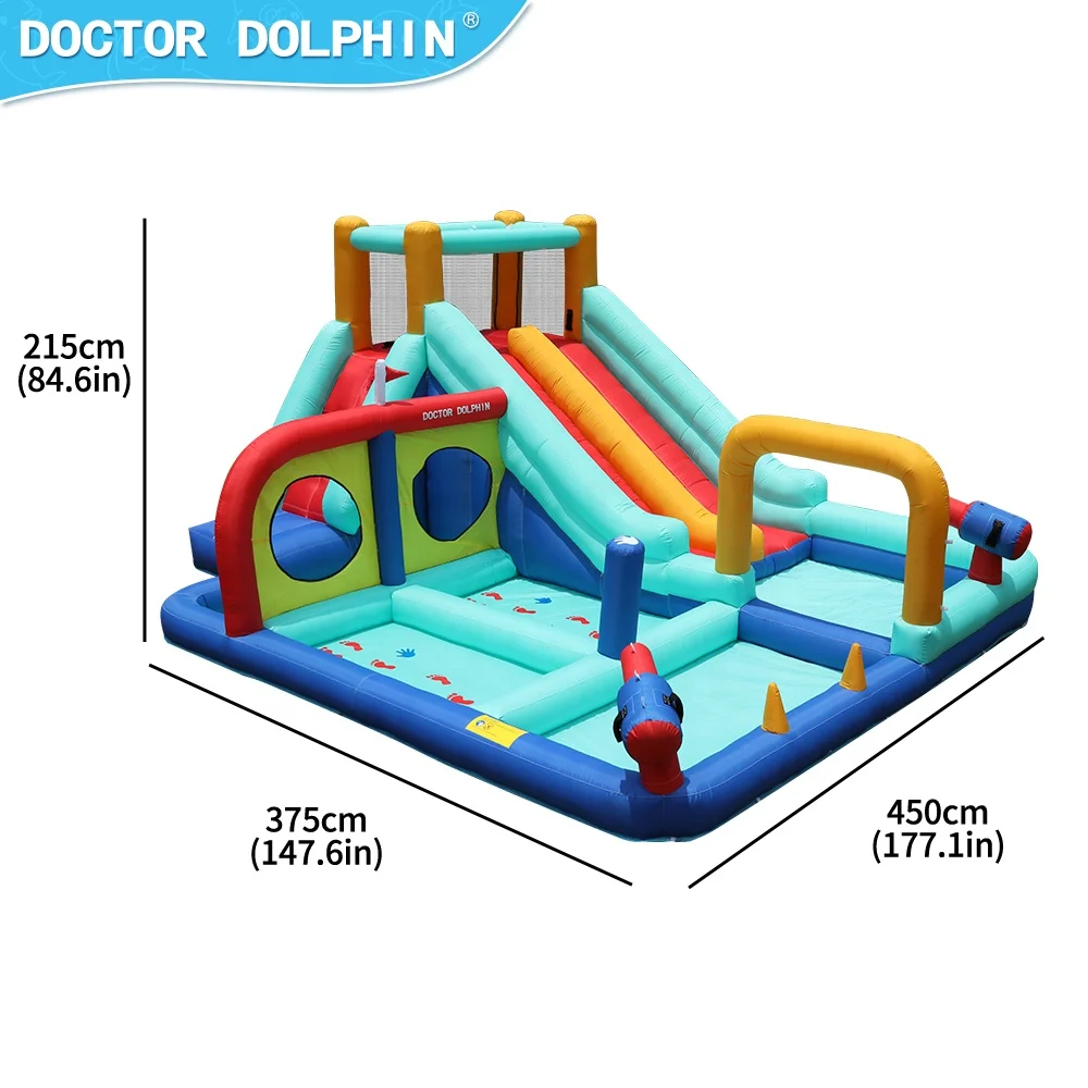 Doctor Dolphin China Wholesale Kids Inflatable Bounce House Jumping Castles Air Inflatable Combo Bouncer With Water Slide