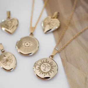 Personalized 18K Gold Plated Stainless Steel Necklace with Heart Bow Pendant and Clavicle Chain Geometric Shape