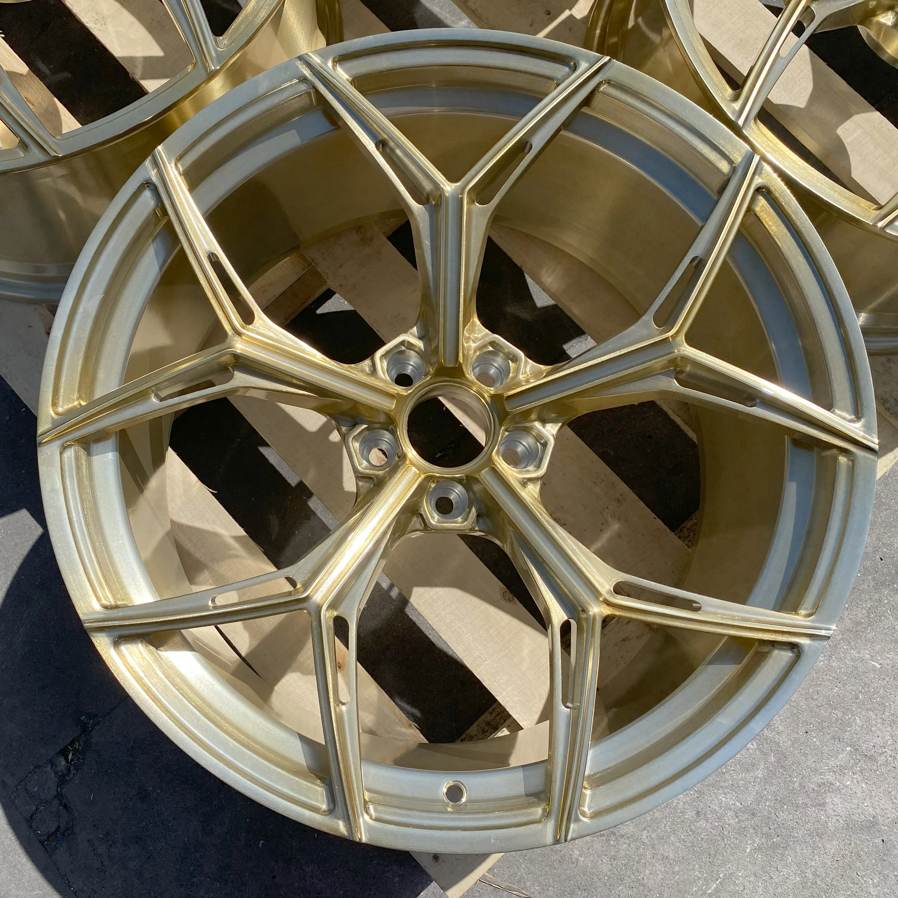 GVICHN brushed gold finished custom forged wheels 16 - 26 inch aluminum alloy rims 5x112 5x114.3 5x120 wheel hub