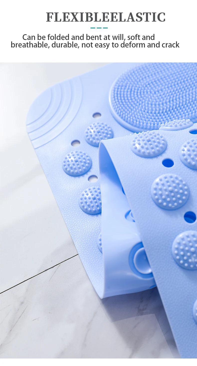 High Quality Multicolor Silicone Bath Mat Set Pvc Material Shower