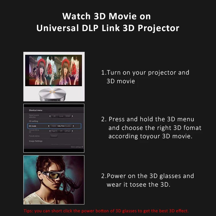 Dlplink Active 3d Shutter Glasses Projector Active 3d Glasses 3d
