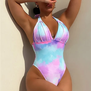 2023 Halter Neck Sexi One Piece Monokini Swimsuit Manufacturers Women Custom