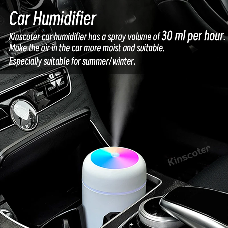 Kinscoter Mini Ultrasonic Atomizer USB Air Humidifier for Home Hotel Car School