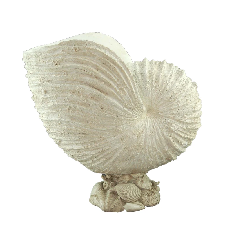 Wholesales Artificial Resin Ocean Collection Spiral Shell Conch Vase with Stand For Garden Home Decor