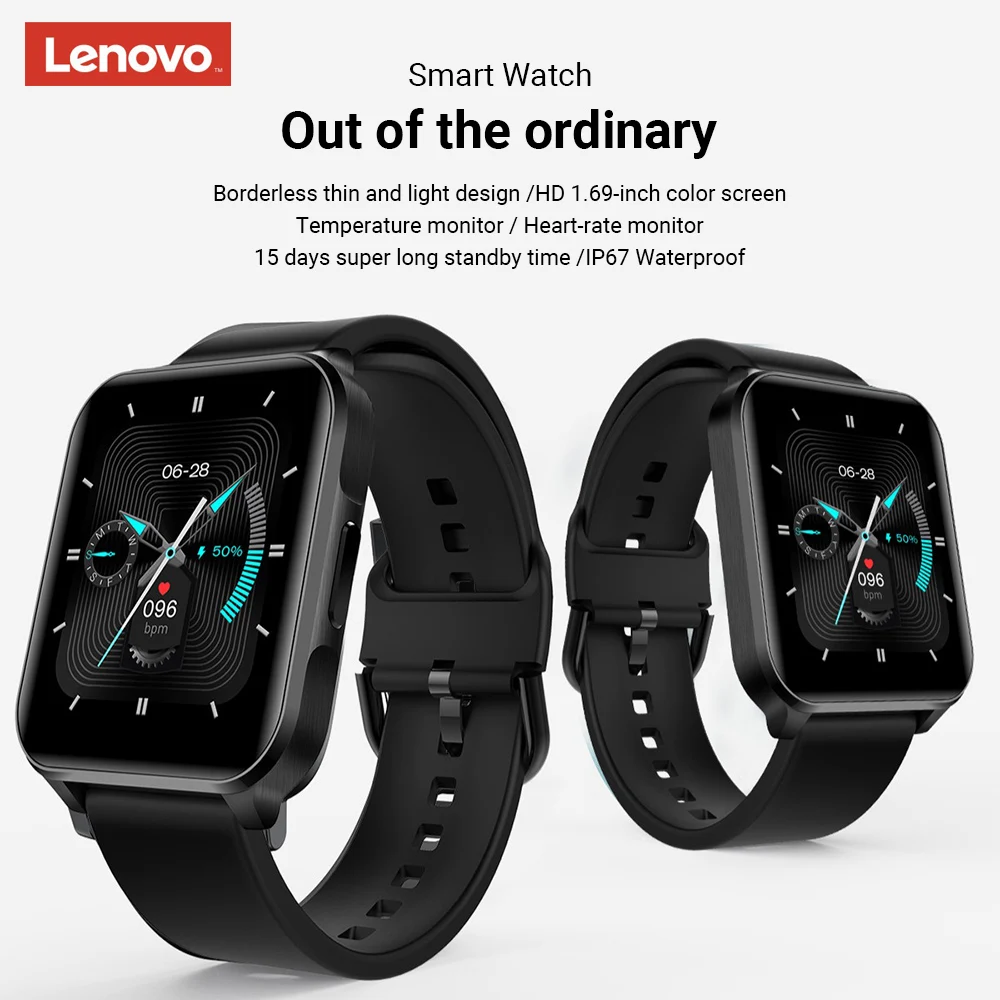 Original Lenovo S2 Pro Smartwatch 1.69 HD Screen Waterproof Fitness Heart Rate Monitor Sleep Monitoring Global Version