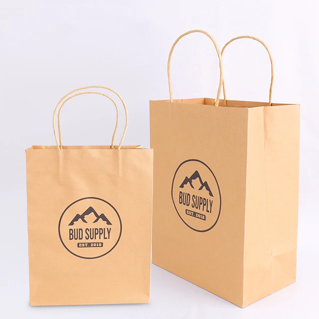 Factory Price Custom Printing Goods Packaging Kraft Paper Bag With Rope supplier