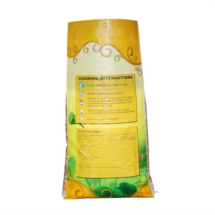 High Quality Bopp Laminated Empty 5kg 10kg 25kg 50kg  pp Woven Rice Packaging Plastic Rice Bag