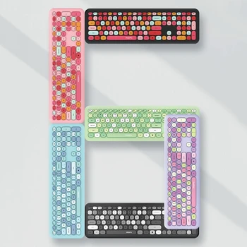 Alternative view of Original MOFii 666 110-Keys Color Lipstick Wireless Keyboard and Mouse Set Punk Keyboard Office Set