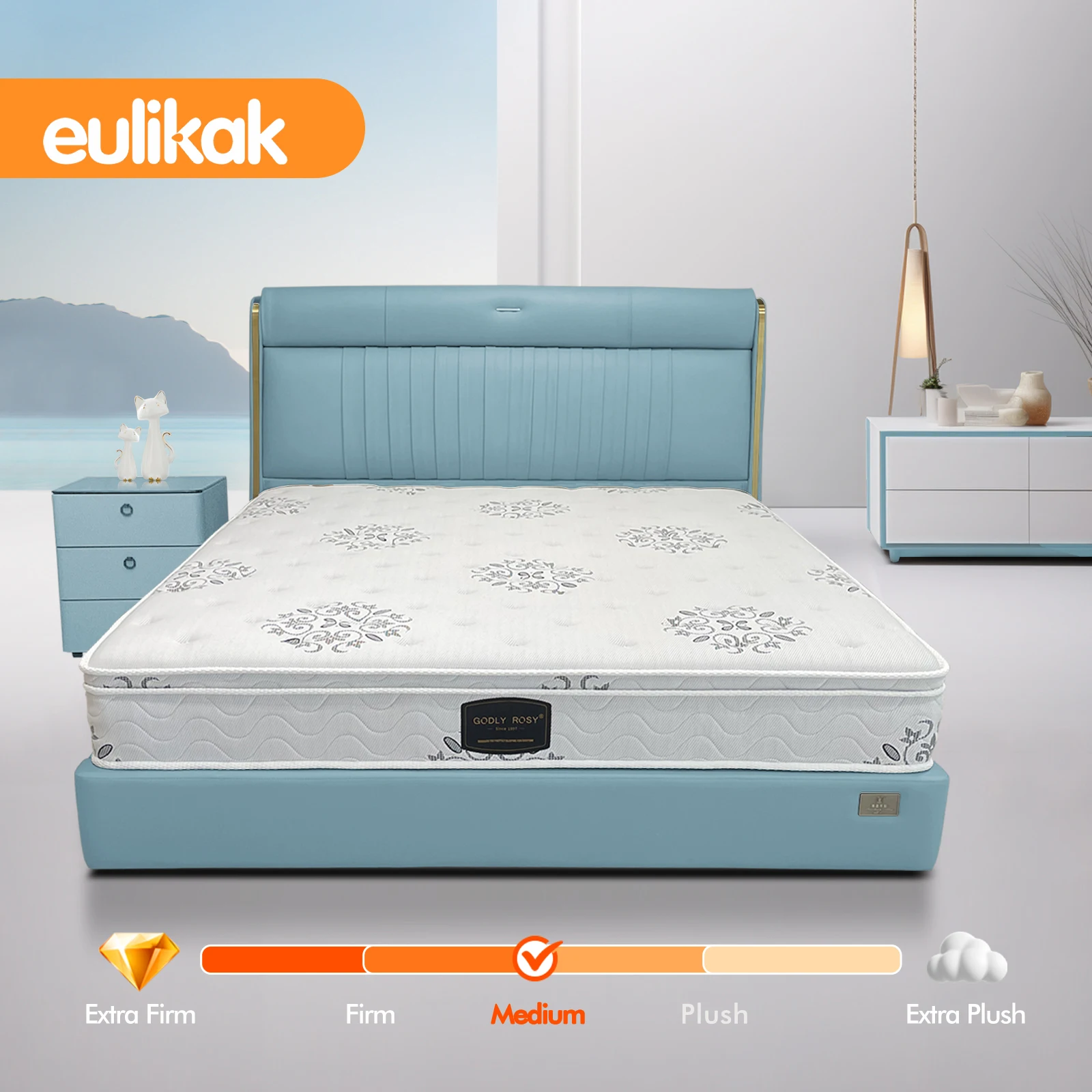Twin Size Hybrid Pocket Spring Mattress in a Box Solution Knitted Fabric for Home & Hospital Furniture for Bedrooms South Africa