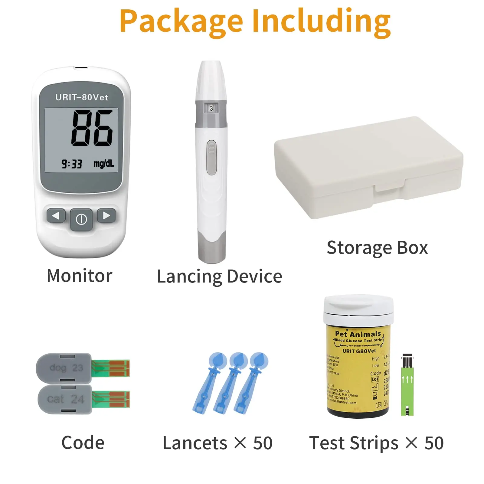 Urit High Precision Household Pet Blood Glucose Meter Portable