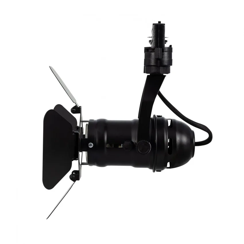 GU10 Surface Mounted Aluminum Light Fixture with Barn Door & 4 Leaf Wall Housing LED Track Light Holder for Mall Applications