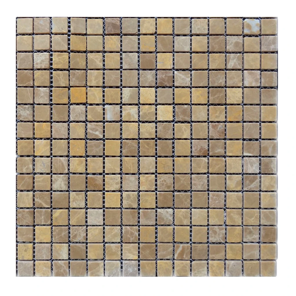 Blue Yellow Mixed Square Marble Mosaic Tile swimming pool tile size