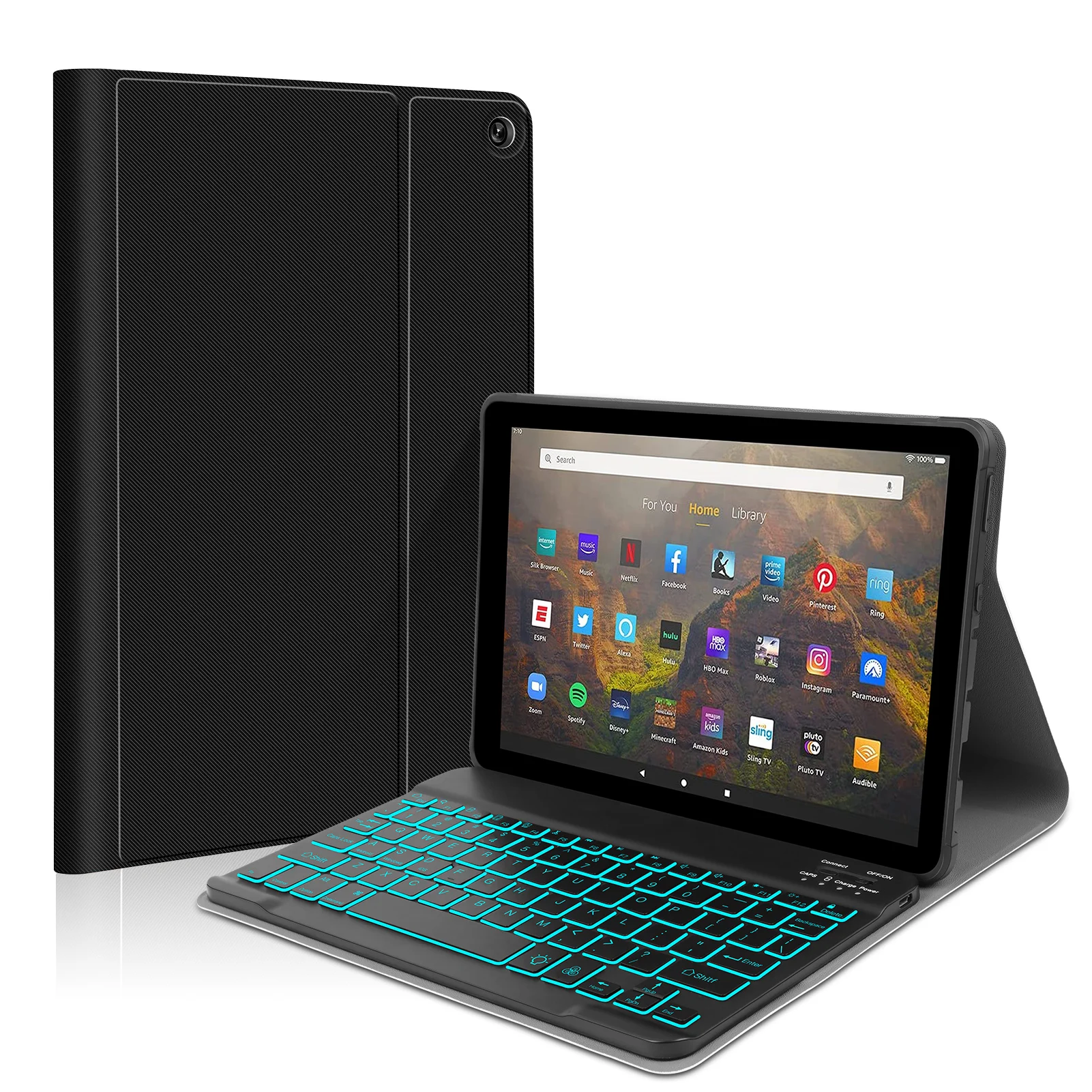 Pu Leather Bumper Keyboard Case For Amazon Kindle Fire Hd 10 Inch 2021 ...