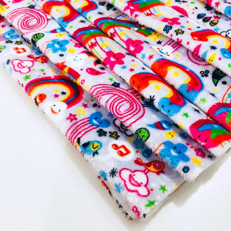 Оптовая продажа Детские принты ткань цифровая печать Minky индивидуальный узор для детского одеяла