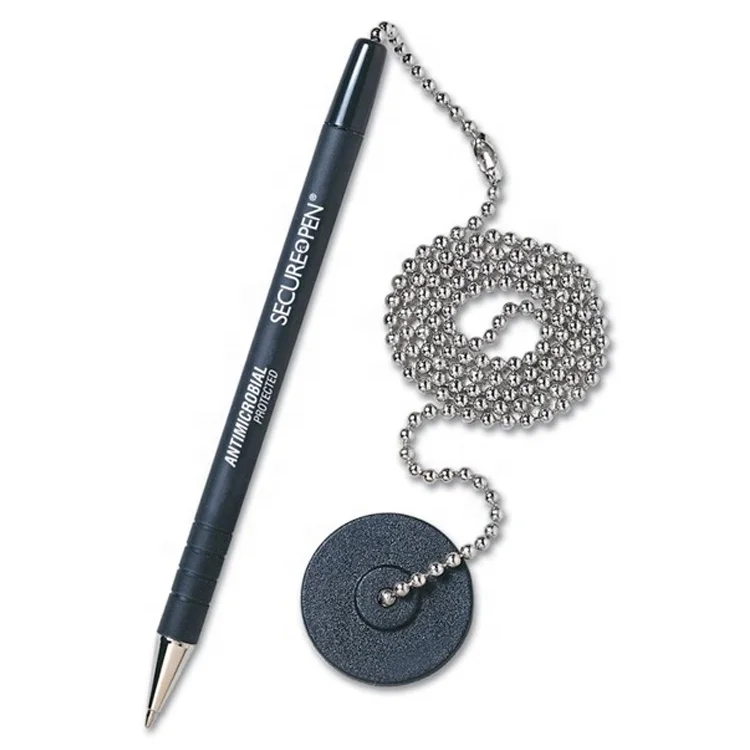 Металлическая цепь пластиковая рекламная Шариковая ручка для бизнес-банков Настольная отелей Фирменная настольная с логотипом