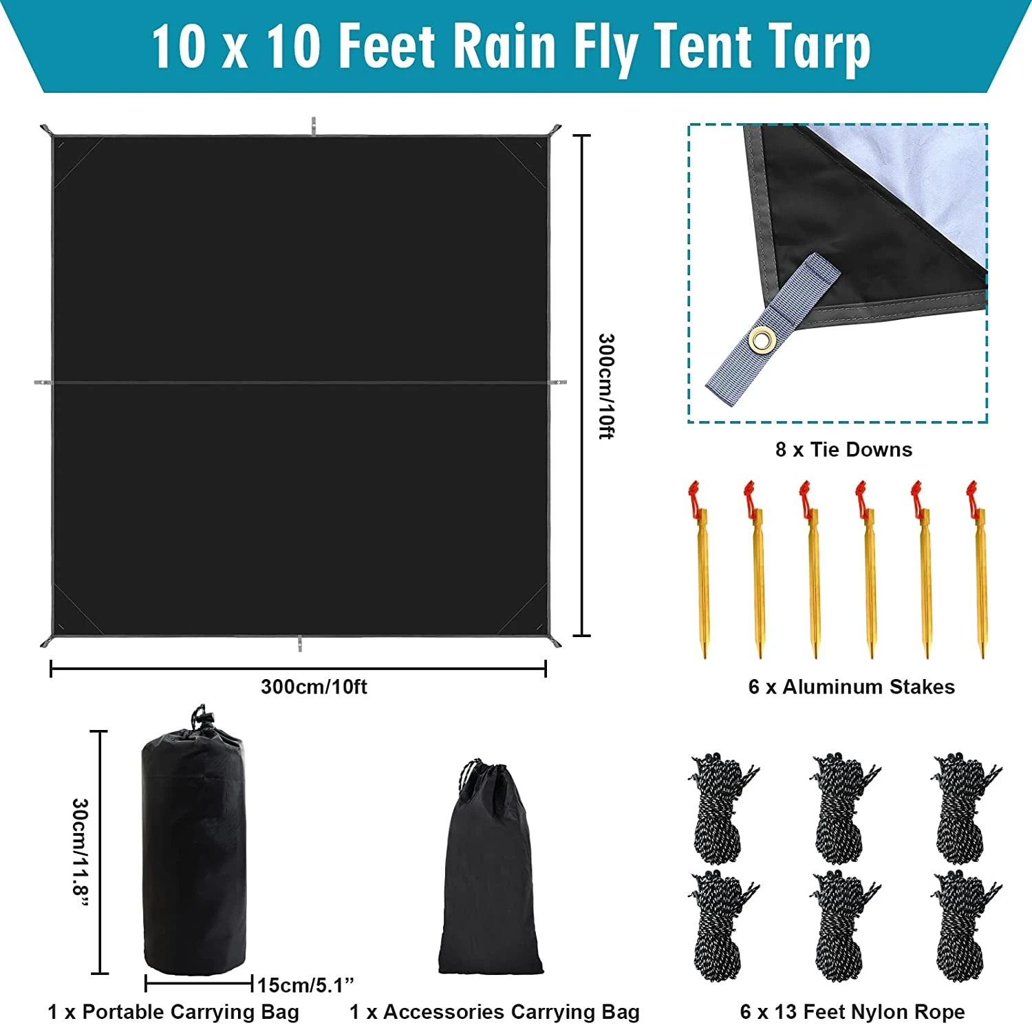 Lightweight Hammock Rain Fly Premium Ripstop Oxford Tent Footprints For
