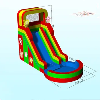 8x4x6M /26x13x20ft kids rental event inflatable water slides outdoor bouncy inflatable water slides for pool