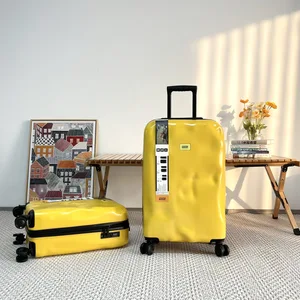 Concave and Convex Trolley case Suitcase Universal Wheel Retro New Style Custom logo
