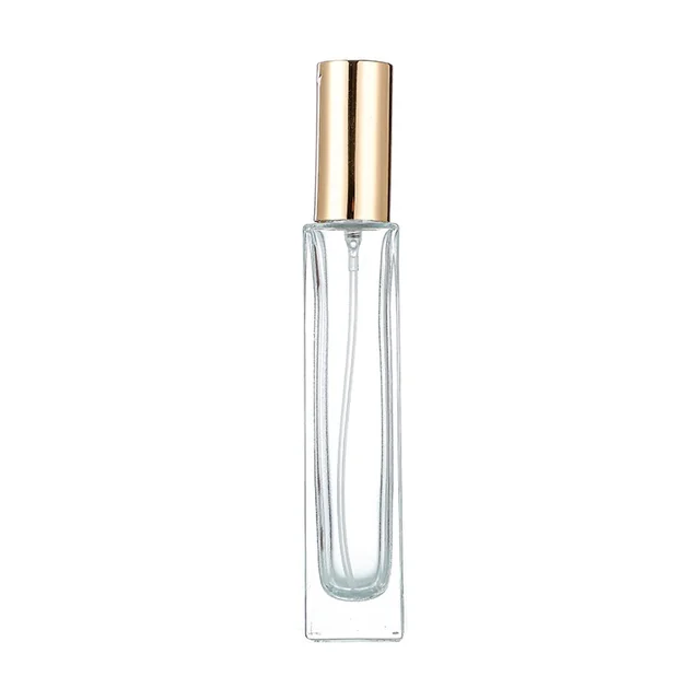 2025 Advanced Portable 30ml Transparent Glass Perfume Split Bottle New Square Pressed Design Water Replenishment Feature Bottle
