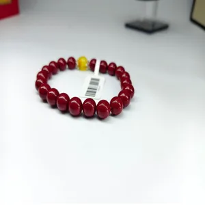 Wax Cinnabar Beaded Bracelet Elegant Fine Jewelry Piece