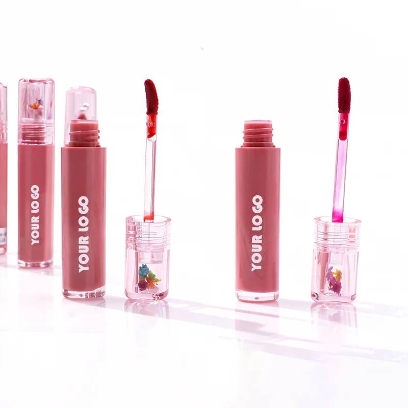 product hot popular color new design clear flowers lip gloss multi functional lip tint glossy liquid lip gloss-3