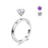 A ring +1 white 1 purple zircon