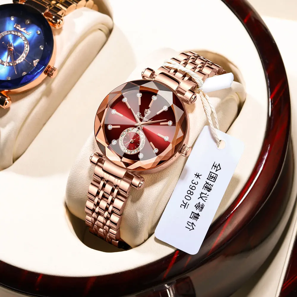 BINBOND 188 Watch for Women Luxury Rose Gold Stainless Steel Quartz  Wristwatch Waterproof Fashion Ladies Watches