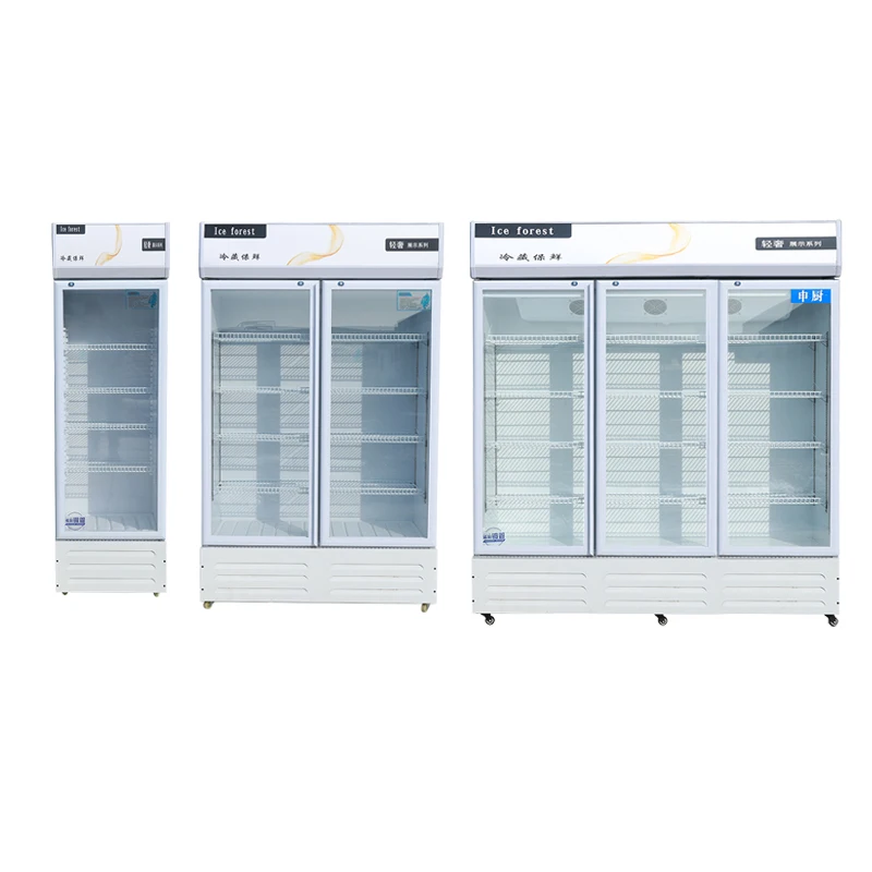 Commercial Pepsi Refrigerator Single/Double/Three Glass Sliding Door Finishing Flawless  Fridge for Supermarket