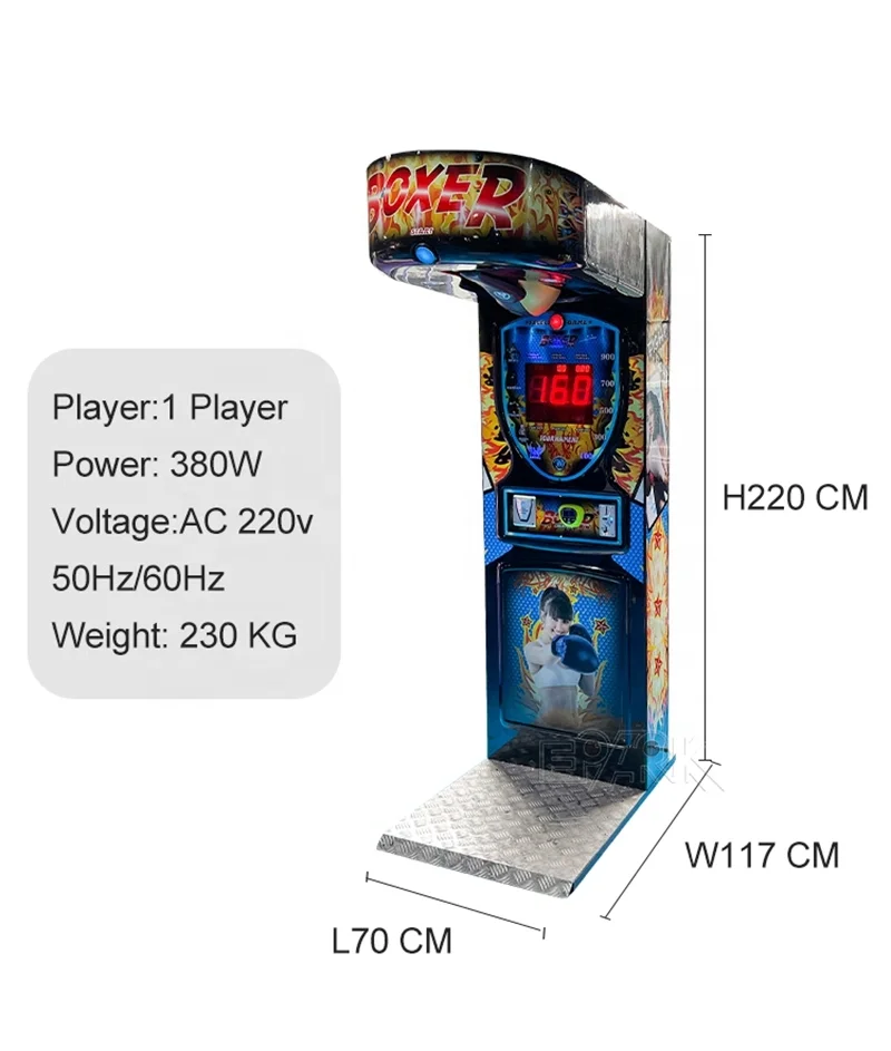Indoor Amusement Coin Operated Games Punching Ultimate Maquina De Boxer Electronic Tickets Redemption Arcade Boxing Machine